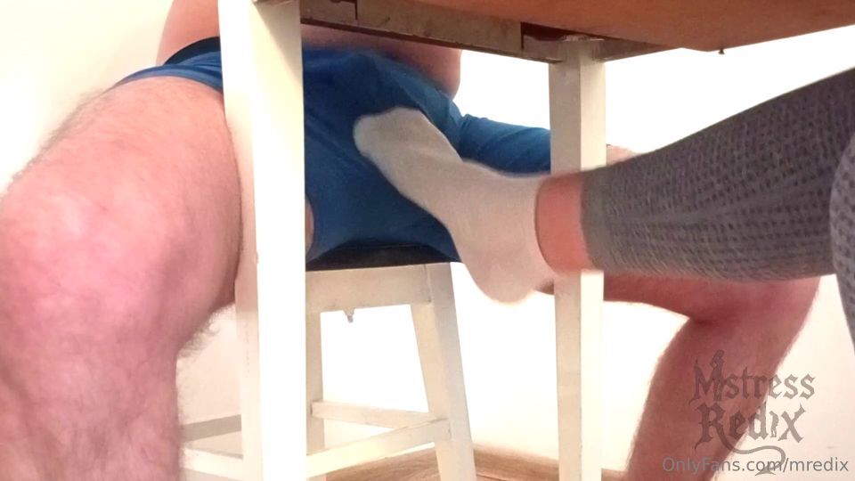 Mistress Redix – Sockjob And Ruined Orgasm Under Table galery screen 2