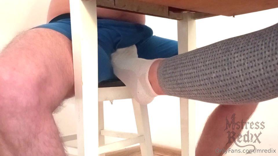 Mistress Redix – Sockjob And Ruined Orgasm Under Table galery screen 4
