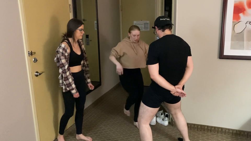 Onlyballkicking – Two Cute Chicks Ballbusting